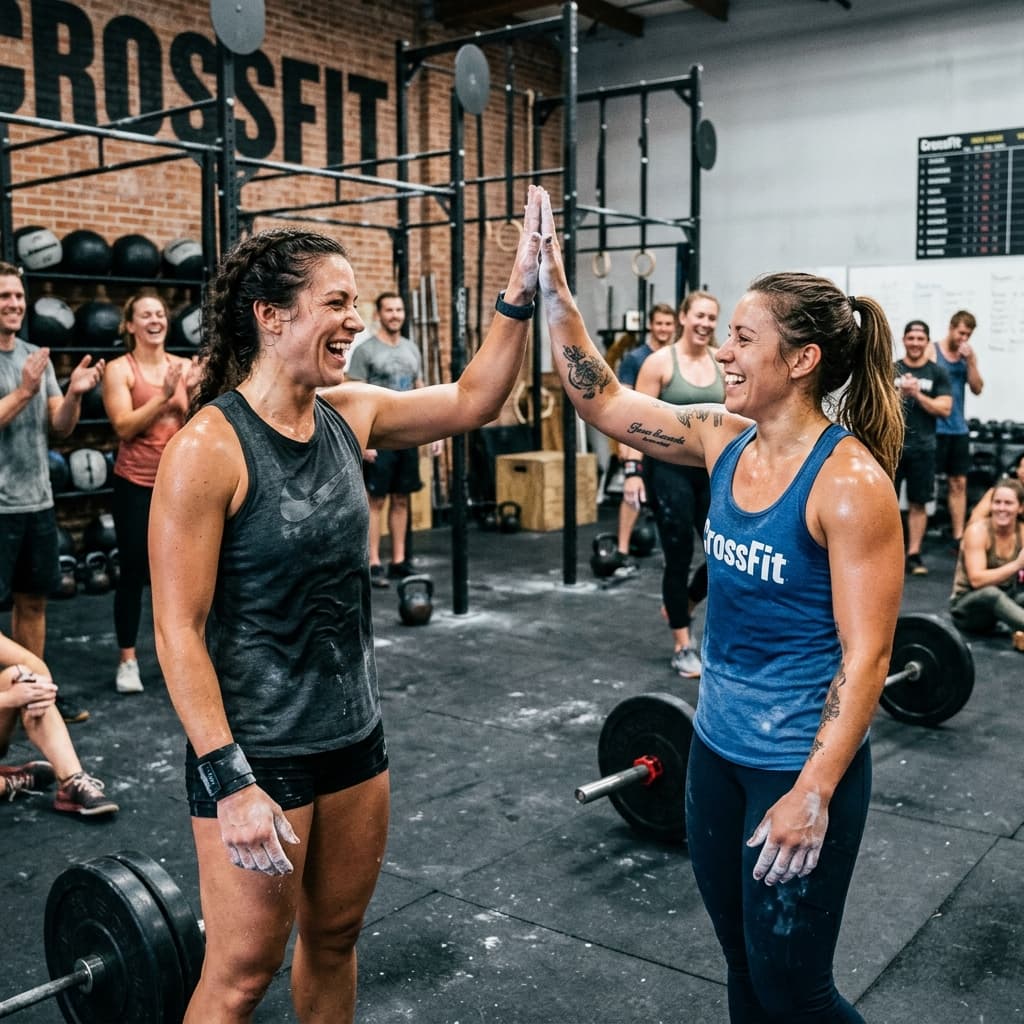 CrossFit Capelle community — high five na de WOD